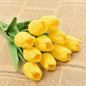 Artificial Flowers Tulip Bouquet Fake Flowers Wedding Garden Decoration Outdoor Home Garden Bouquet Vase Decor Plants