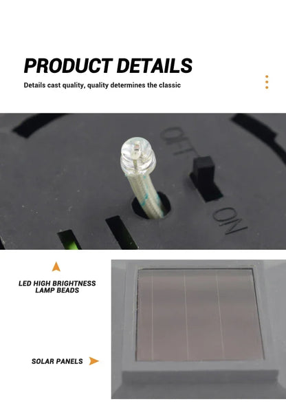 2Pcs Outdoor Solar LED Pathway Lights Walkway Garden Decor Street Lamp for Landscape Yard Patio Driveway Festival Lighting