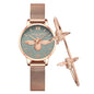 Hannah Martin 2023 New Women Luxury Watch Rose Gold 31mm Classic Casual Girl Dress Watch Bracelet Set 3D Engraved Bee Dial Clock