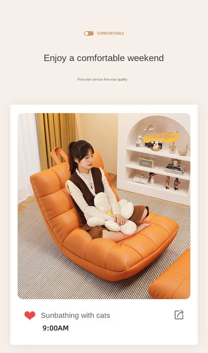Modern Lazy Sofa Single Sofa Chair Convertible Leisure Bed Small House Living Room Balcony Comfortable Couch Seat Adult Chair