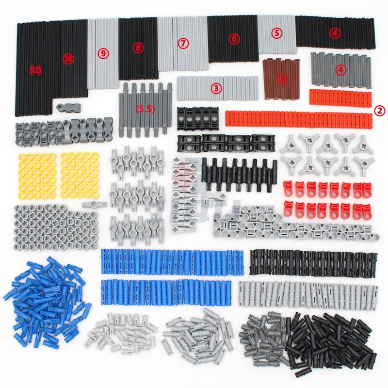 MOC Bricks Technical Accessories Gear Pin Axle Link Turntable Linear Actuator Compatible All Brands High-Tech Building Block Toy