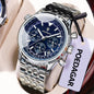 POEDAGAR Luxury Fashion Men Watch Stainless Steel Waterproof Luminous Quartz Male Clock Date Chronograph Military Men's Watches