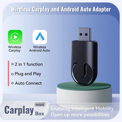 XUDA 2in1 Wired To Wireless CarPlay Adapter Android Auto Dongle Smart AI Box High Quality Car Accessories Intelligent System