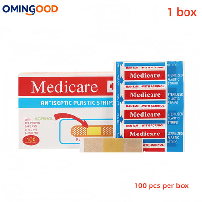 100Pcs Waterproof Cartoon Band-Aids Adhesive Hemostasis Bandages for First Aid Emergency Medical Dressing Sticking Plaster