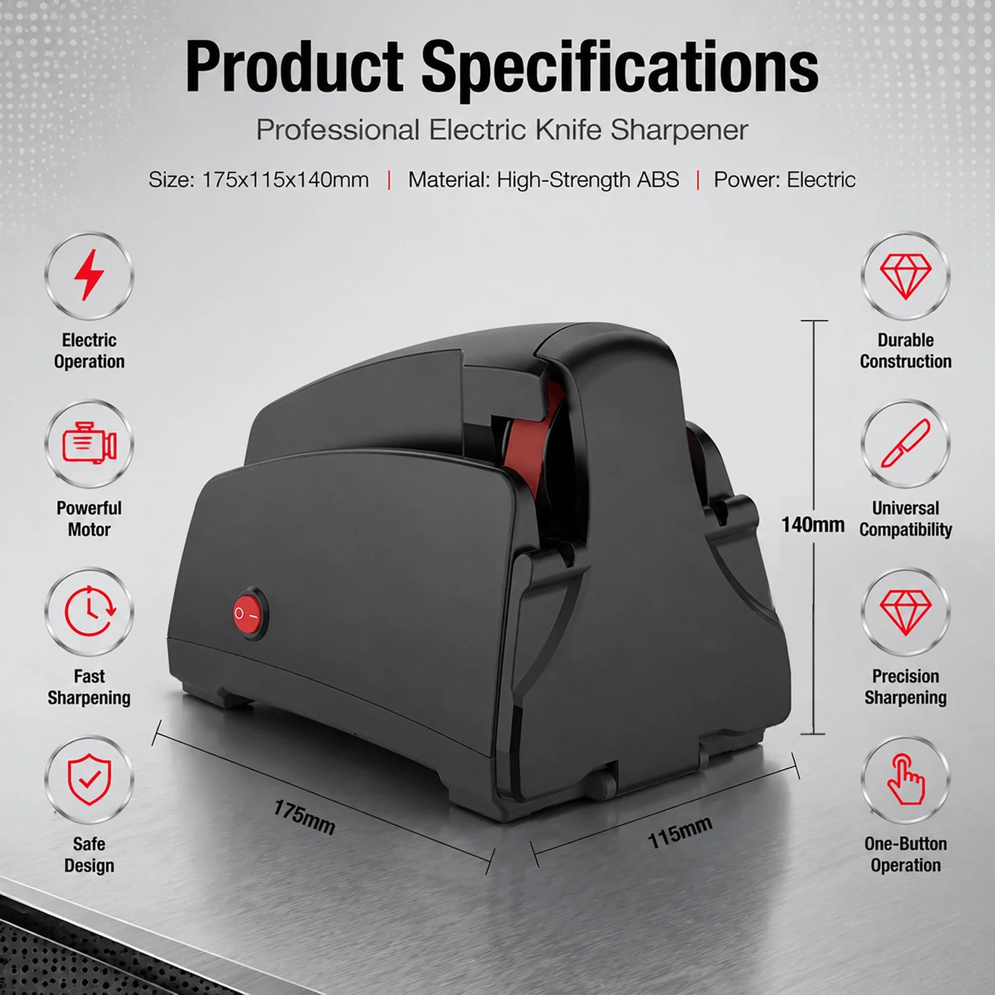 Electric Belt Knife Sharpener for Home, 120# 320# 600# 1000# Grit, Fast Sharpening & Polishing