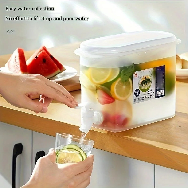 3.5L Large Capacity Cold Water Pitcher Cold Kettle with Faucet In Refrigerator Iced Beverage Dispenser Cold Water Bottle