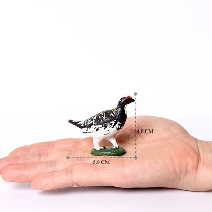 Hand Painted Simulation Bird Model Figures Toucan Peacock Owl Flamingo, Early Cognition Toy Cake Decoration For Children