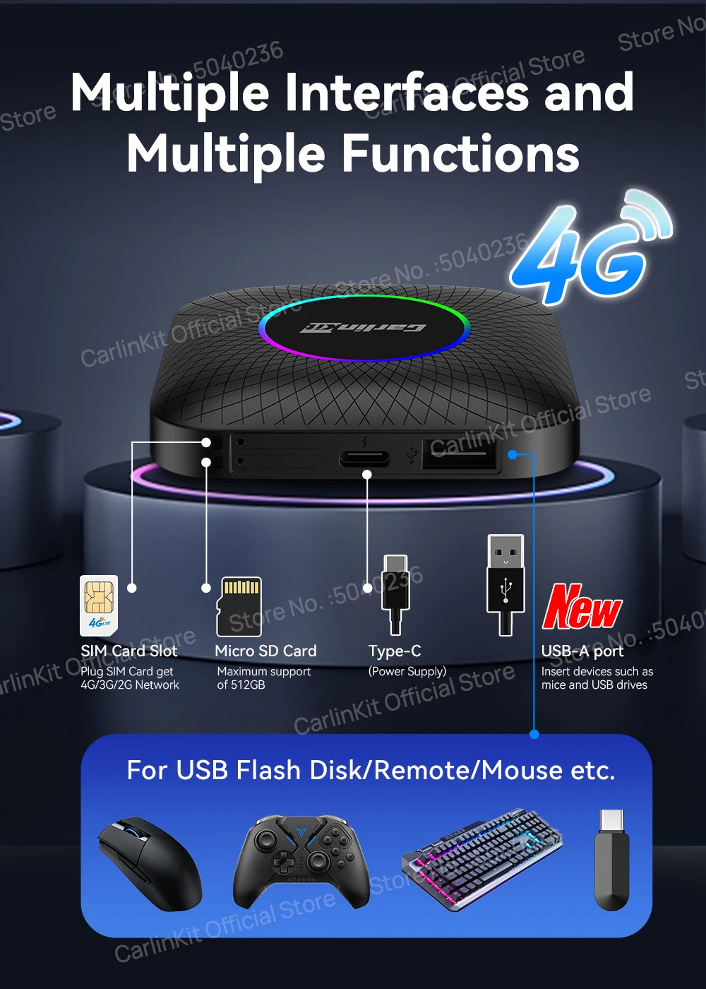 CarlinKit CarPlay Ai Box Android 13 SM6225 8 Cores 64GB 128GB Car Smart Streaming Box Wireless CarPlay Android Auto For Netflix