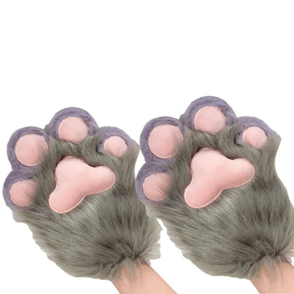 Fursuit Paw Gloves Boots Giant Wearable Wing Accessories Plush Toys Furry Cosplay Cat Bear Shoes Cute Fluffy Animal Manga Party