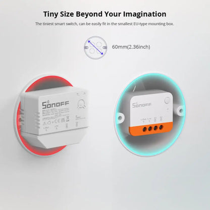 SONOFF ZBMINI L2 Extreme ZigBee Smart Switch No Neutral Wire Required 1-Gang 2-Way Control Switch Alexa Voice Work with ZBBridge
