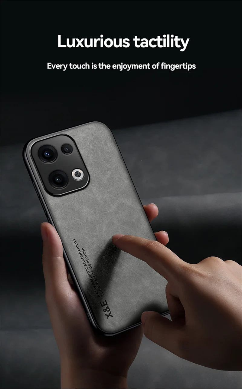 Funda For Oppo Reno 13 Pro 13F 4G 5G Case Car Magnetic Holder Leather Phone Case for Reno13 13pro 5G Soft Frame Shockproof Cover