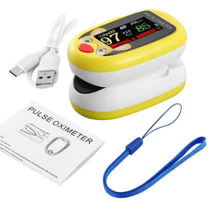 JUSTLANG Child Fingertip Pulse Oximeter Baby Rechargeable Medical Blood Oxygen Saturation Meter  Pediatrics Kids Oximetro SPO2