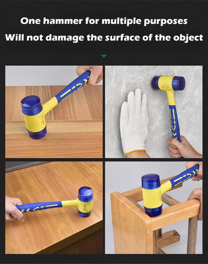 25-45mm Double-sided Rubber Mounting Hammer Detachable Hammerhead for Tile Flooring Door Window Crafts Jewelry Camping Hand Tool