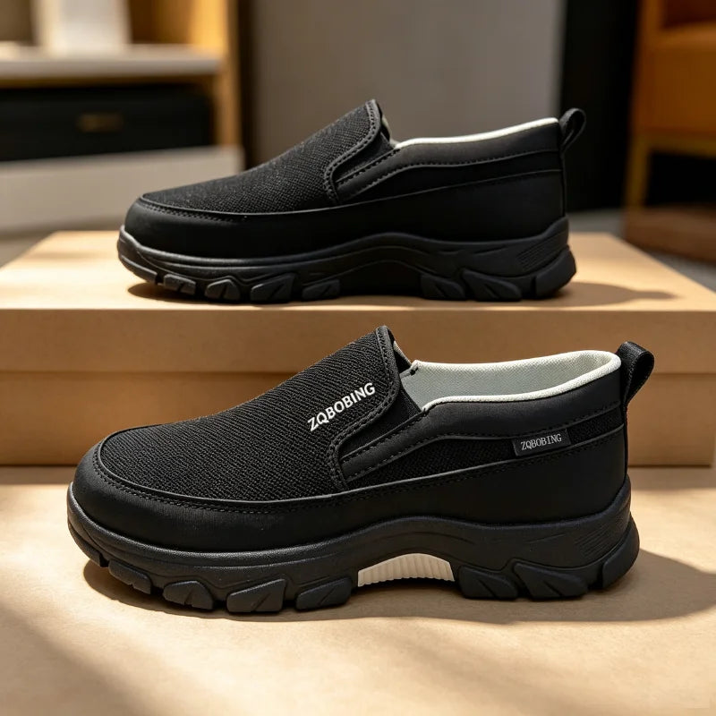 2026 New Men's Loafers Spring Large Size 39-48 Round-Toe Men's Moccasins Slip-On Mature Men's Shoes Simple Lightweight Casual Shoes