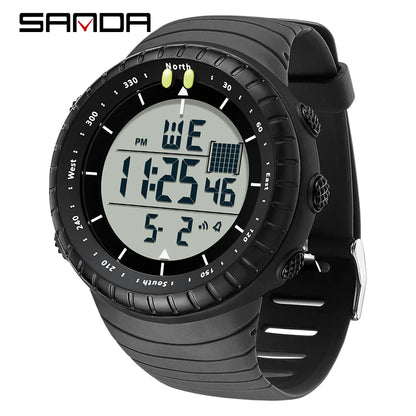 SANDA New 6256 Men's Electronic Watch Large Dial Outdoor Waterproof Sports Watch Night Light Alarm Clock Multi functional Watch