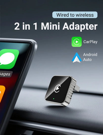 Bezprzewodowy CarPlay Android 2026 Nowy Inteligentny Adapter Samochodowy Bezproblemowy Plug&Play Stabilne połączenie BT WiFi Aktualizacja OTA Pasuje do 99% Pojazdów
