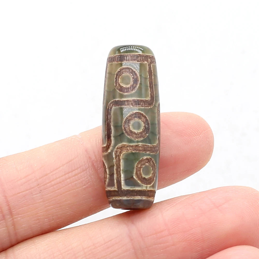 Natural Stone Bead Tibetans Divination Pattern Natural Agates Loose Bead for Women Making DIY Jewerly Necklace Gift 12x30mm