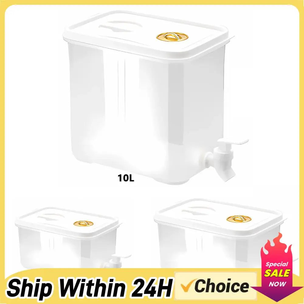 3.5/5/10L High Temperature Resistance Fridge Drink Dispenser with Spigot with Lid Refrigerator Water Bottle  Cold Kettle