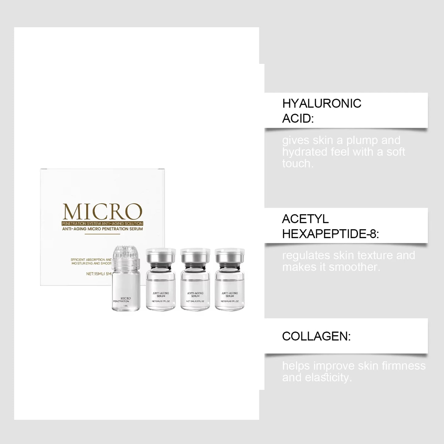 Collagen Anti-Wrinkle Essence Hydrating Firming Pore-cleaning Anti-aging Essence Set High end 20 years younger coarse pores