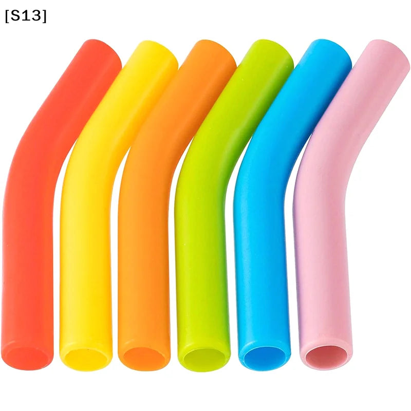 6Pcs/Set Soft Silicone Straw Covers Straws Tips Covers Fit For 9mm Wide Reusable Stainless Steel Straw Nozzles[Q]Q@