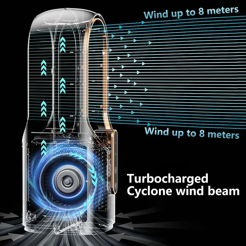 Portable Mini Air Conditioner USB Air Cooler Bladeless Electric Fan 6-speed Silent Timed Air Conditioner Cooling Fan