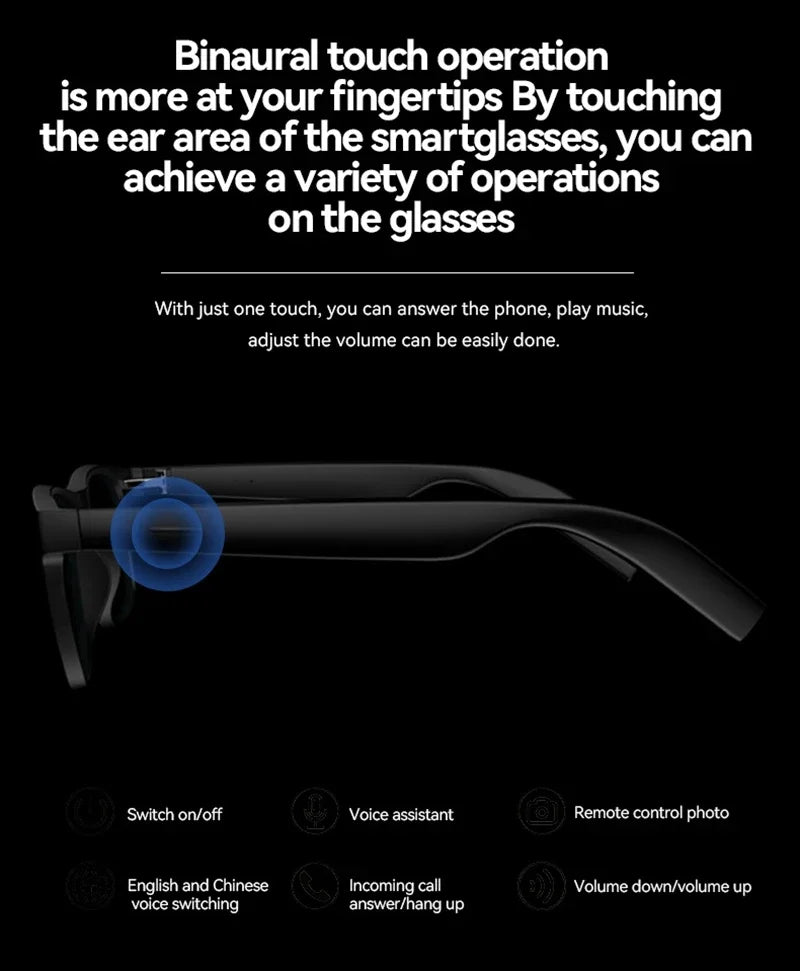 OnePlus AI Smart Wireless Glasses 8K Bluetooth Sunglasses Remote Touch Control Photo Recording Voice Assistant Translator NEW