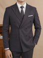 Men'S Slim Fit 2pcs Suit Double Breasted Business Wedding Prom Tuxedo Suits Blazer & Pants Set