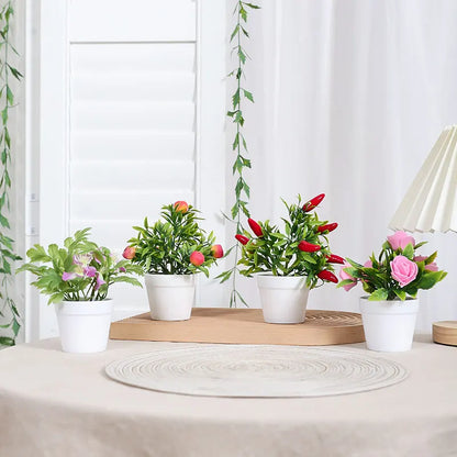 1SET Simulation Plant Potted Plant, Suitable For Commercial Office Counter, Living Room, Study, Courtyard, Home Decoration
