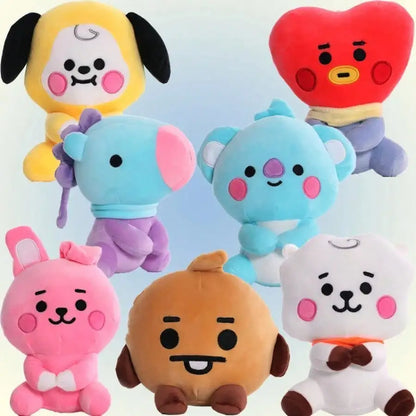 LINE FRIENDS BT21 Kpop Anime 10–24 Cm Cartoon Plush Toy Backpack: Cute Korean-Style Doll—Perfect for Christmas and Birthdays