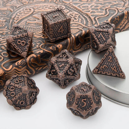 DND Metal Dice Set Dragon Scale Dice Role Playing Games Polyhedral Dice RPG Dice D20 D12 D10 D8 D6 D4