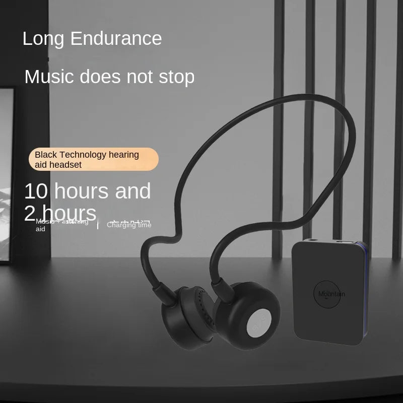 Nowy zestaw słuchawkowy HUHD B2S+ do aparatów słuchowych z przewodnictwem kostnym, mocowany z tyłu, dla osób starszych, bezprzewodowy zestaw słuchawkowy Bluetooth