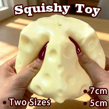 Cheese Cube Pressure Ball Large Cheese Deformable Squeeze Ball No Bounce Fidget Toy Sensory Anti Pressure Christmas Gift