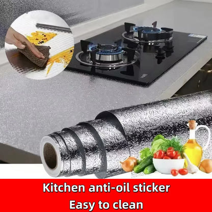 Kitchen Countertop Oil-Proof Sticker, Waterproof Self-Adhesive High-Temperature Resistant Kitchen Stove Sticker, Wallpaper Suitable for Countertops, Drawers, and Cabinets