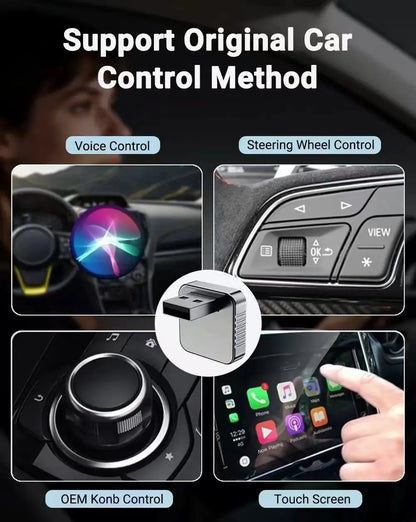 Bezprzewodowy CarPlay Android 2026 Nowy Inteligentny Adapter Samochodowy Bezproblemowy Plug&Play Stabilne połączenie BT WiFi Aktualizacja OTA Pasuje do 99% Pojazdów