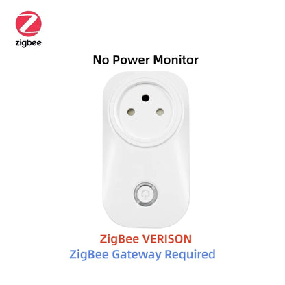 16A Tuya Smart Plug WiFi Zigbee Smart Socket Israel Plug With Energy Monitoring Timer Voice Control Alexa Google Smart Life APP