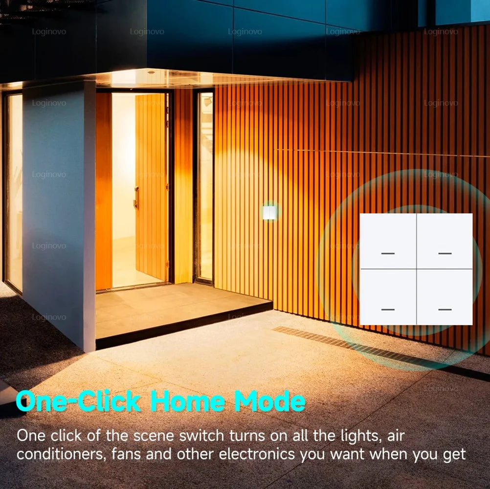 ZigBee Tuya Scene Switch 4Gang Push Button Controller Smart Home Automation Battery Powered Scenario for Smart Life Devices