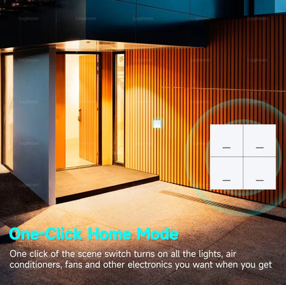 ZigBee Tuya Scene Switch 4Gang Push Button Controller Smart Home Automation Battery Powered Scenario for Smart Life Devices