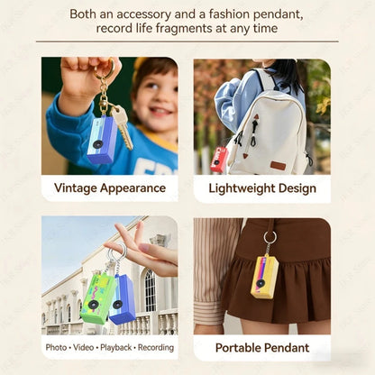 1Pc Portable Mini Thumb Camera Keychain Camcorder 1080p Video Recorder with Memory Card Support and Built-in Flash for Events