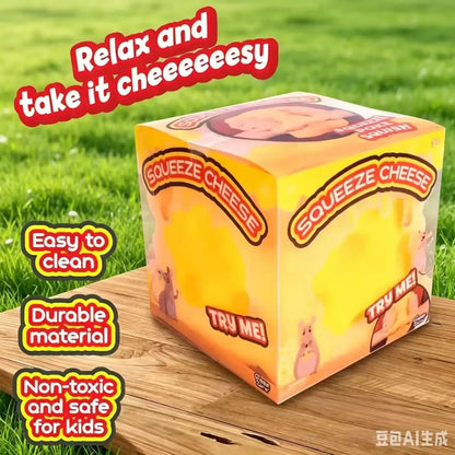Sticky Soft Cheese Block-yellow, Plastic Decompression Toy, with Squeezing Function To Pinch The Toy To Vent.