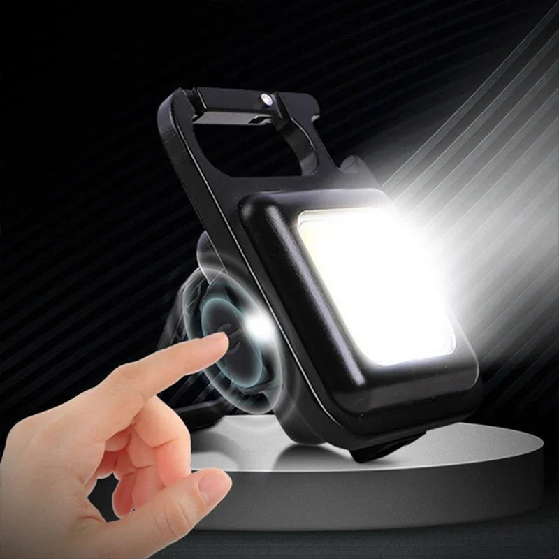 Portable Keychain Light Mini Multifunctional Camping Flashlight USB Rechargeable Work LED Bright COB Pocket Clip Lantern 1-10Pcs