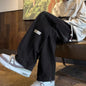 Three bar American retro jeans men's spring and autumn new style high street elastic waist loose casual men's straight leg long