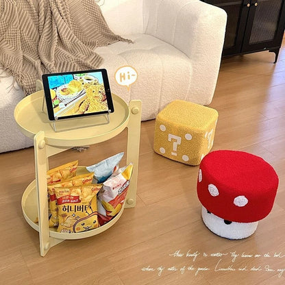 Mushroom Stool Dice Solid Wood Creative Cute Sitting Stool Bench Shoe Change Chair Living Room Furniture Home Decoration