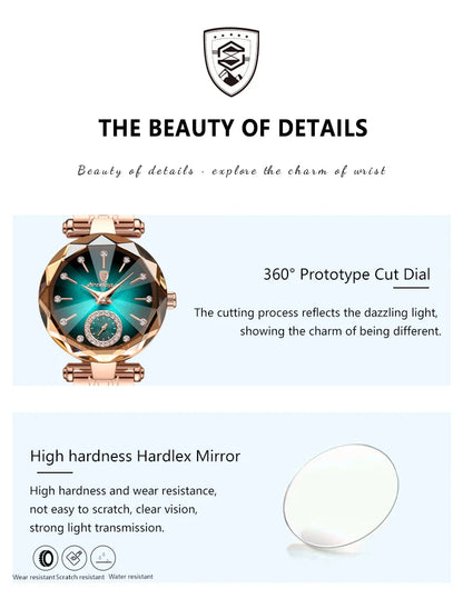 POEDAGAR Elegant Ladies Wristwatch Waterproof Stainless Steel Luxury Watch for Woman High Quality Fashion Women's Quartz Watches