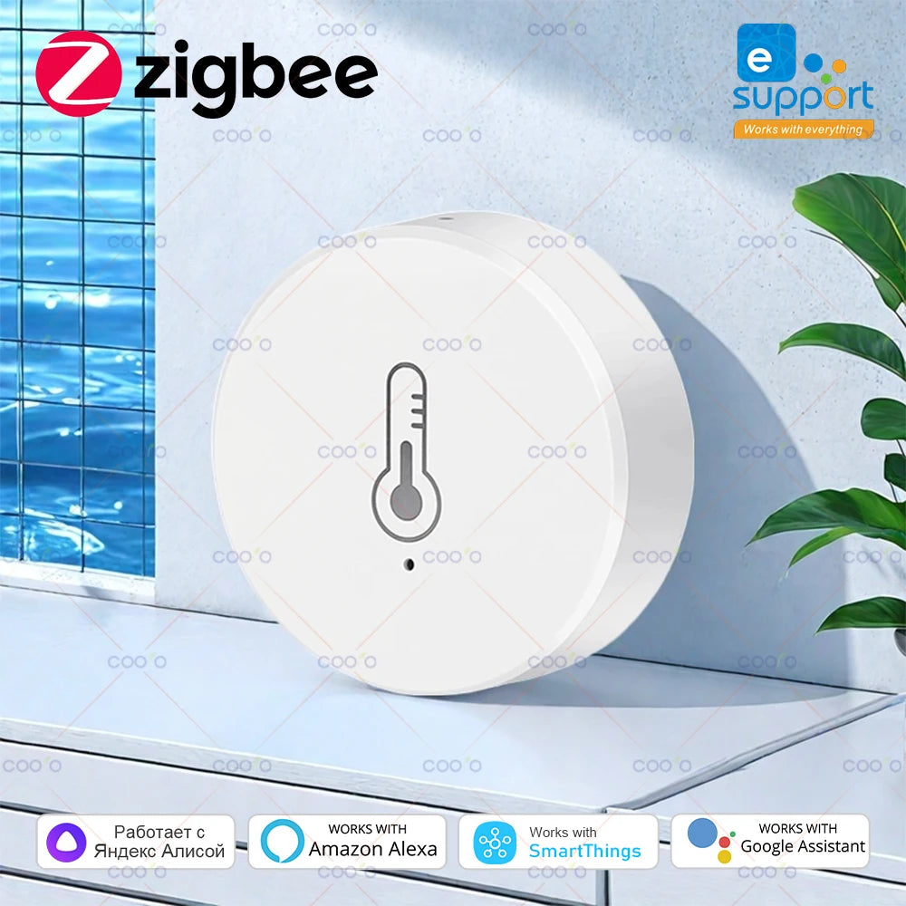 ZigBee Temperature And Humidity Sensor Remote Monitor By Ewelink App Battery Powered Works With Alexa Google Yandex Zigbee2mqtt