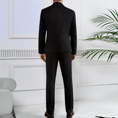 Men's Suit 2 Piece Set Floral Jacquard Tuxedo, Paisley Formal Blazer Jacket & Pants for Prom Banquet Wedding Dinner Party Black