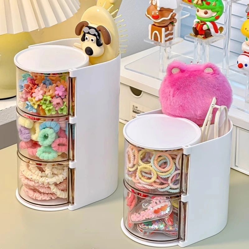 Hair Accessories Organizer Acrylic Storage Box Clear Hair Tie Organizer for Headband Makeup Brush Holder Desk Jewelry Organizer