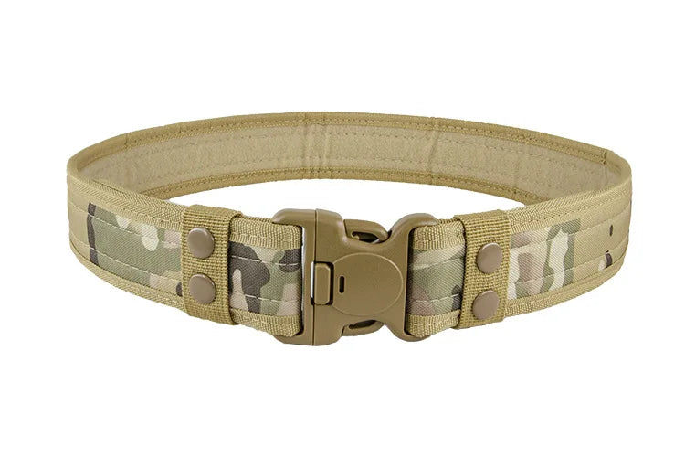 Camouflage Tactical Belt Men's Quick Release Nylon Military Belt Outdoor Combat Oxford Cloth Mountaineering Trouser Waist Belt