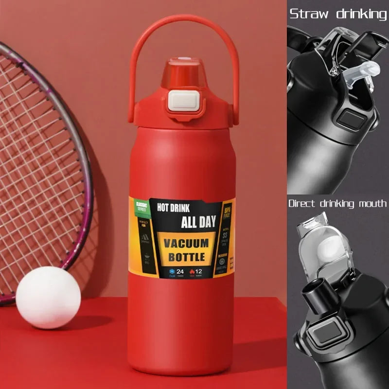 1.5L Large Capacity Stainless Steel Thermos Bottle, Portable Vacuum Insulated Water Tumbler