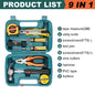 8/9/12/13Piece Tools Set General House hold Hand Tool Kit with Plastic Toolbox Storage Case Used to Car repair And home Repair