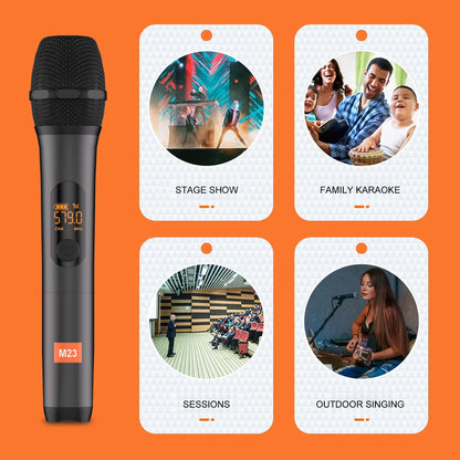Wireless Microphone M23-4 UHF Recording Universal Karaoke Mic With Lithium Battery Receiver For Party Church Speaker